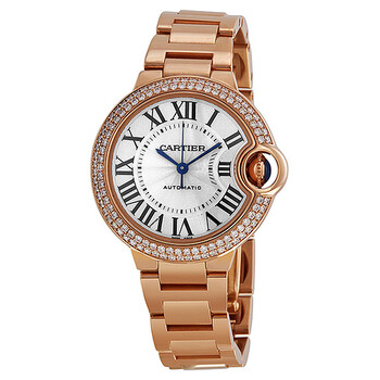 Ballon Bleu Silver Dial 18kt Rose Gold Diamond Watch WE902034