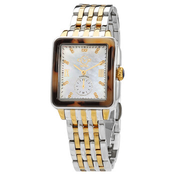 Bari Tortoise Diamond Mother of Pearl Dial Watch 9247B