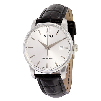 Baroncelli Silver Dial Black Leather Watch M0134101603100