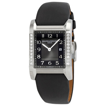 Baume and Mercier Hampton Milleis Black Dial Leather Watch