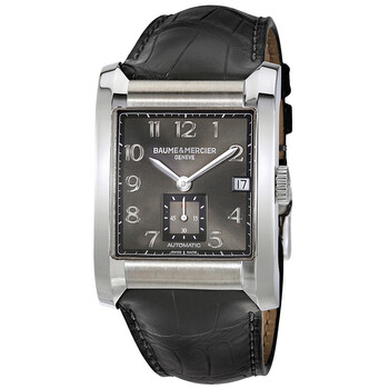 Baume and Mercier Hampton Milleis Black Dial Leather Watch
