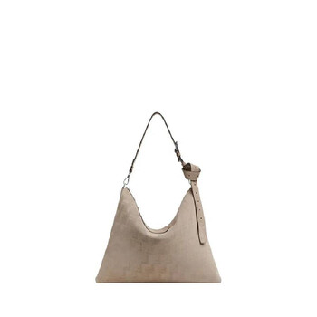 Beige After FF Suede Tote Bag