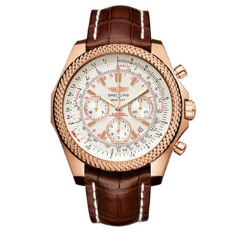 Bentley Motors Silver Dial Chronograph Rose Gold Care Brown Leather Watch R2536712G674BRCD