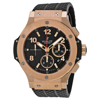 Big Bang 18kt Rose Gold Black Dial Black Rubber Watch 301PX130RX