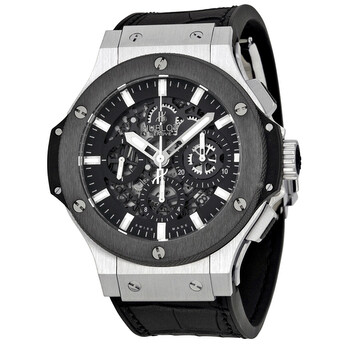 Big Bang Aero Chronograph Black Skeleton Dial Black Rubber Strap Watch 311SM1170GR