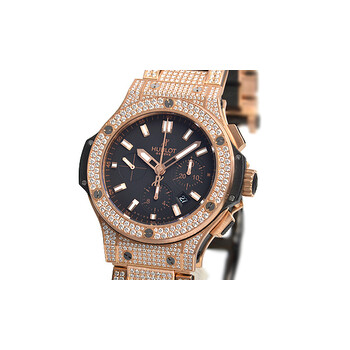 Big Bang Black Dial 18kt Rose Gold Diamond Watch 301PX1180PX3704