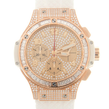 Big Bang Chronograph Automatic Diamond Gold Dial Watch 341.PE.9010.RW.0904