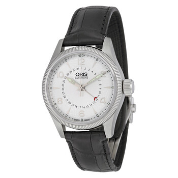 Big Crown Pointer Date Silver Dial Black Leather Watch 01 754 7679 406107 5 20 76FC