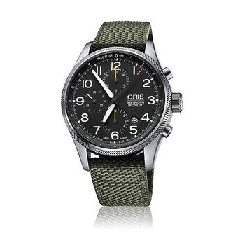 Big Crown Pro Pilot Automatic Chronograph Black Dial Green Nylon Watch 77476994134TS