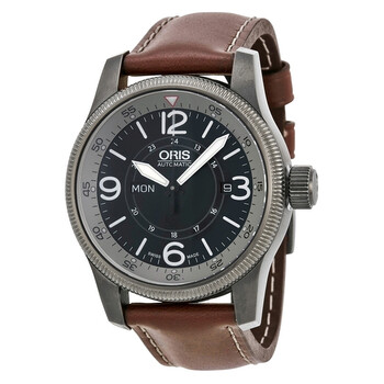 Big Crown Timer Black Dial Brown Leather Automatic Watch 73576604264LS