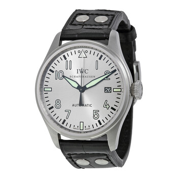 Big Pilot Son Watch Silver Dial Black Leather Watch IW325519