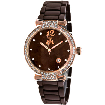 Bijoux Brown Mother of Pearl Dial Watch JV2212