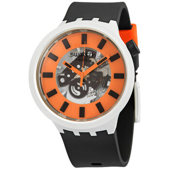 Bioceramic Orack Quartz Orange Skeleton Dial Watch SB03M104