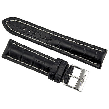 Black Crocodile Leather 22mm Strap 743P