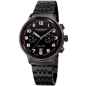 Black Dial Dual Time Watch AK942BK