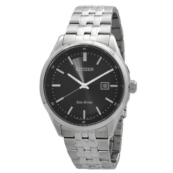 Black Dial EcoDrive Stainless Steel Watch BM756059E