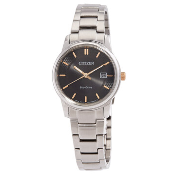 Black Dial Stainless Steel Band Watch EW231776E
