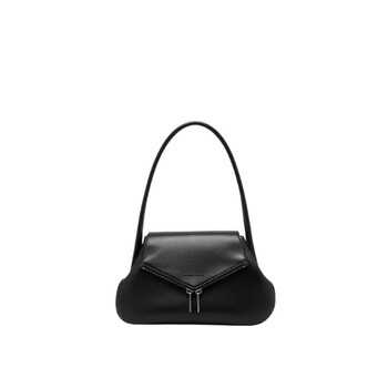 Black Gemini Leather Shoulder Bag