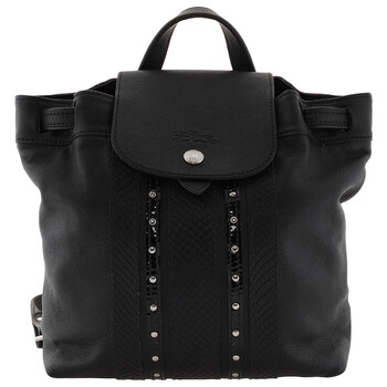 Black Le Pliage Cuir Backpack