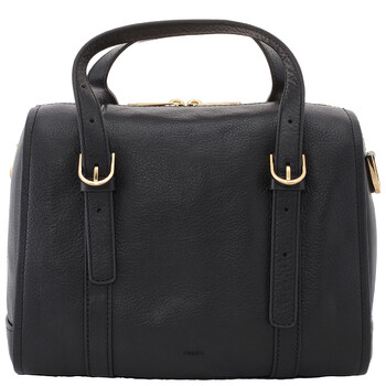 Black Leather Carlie Satchel