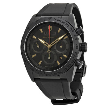 Blackshield Automatic Chronograph Black Dial Black Rubber Watch 42000CNBKRS