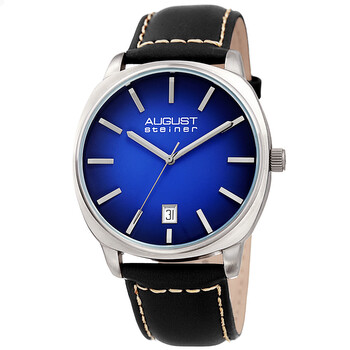 Blue Dial Black Leather Watch AS8245BUBK