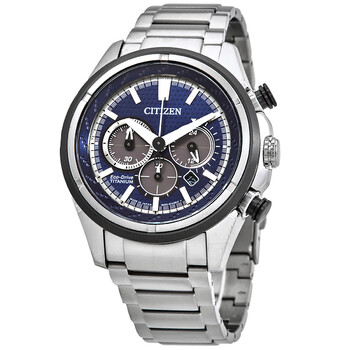Blue Dial EcoDrive Super Titanium Chronograph Watch CA424155L