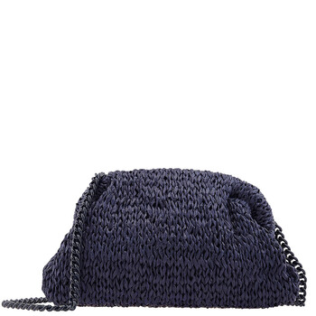 Blue Game Raffia Clutch Bag