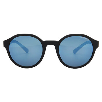 Blue Mirror Blue Round Sunglasses AX4114S 833555