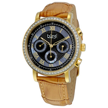 Blue Mother of Pearl Dial Beige Leather Watch BUR087BG