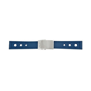 Blue Ocean Racer Rubber Watch Band Strap with a Stainless Steel Deplyoment Buckle 2420mm