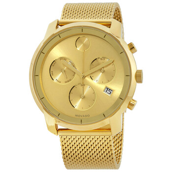 Bold Chronograph Gold Dial Watch