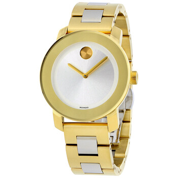 Bold Silver Dial Yellow Gold PVD Watch