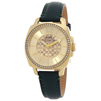 Boyfriend Quartz Crystal Gold Dial Watch