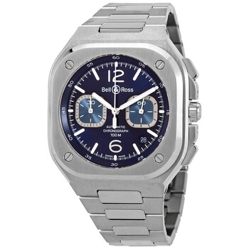 Br 05 Chrono Chronograph Automatic Blue Dial Watch BR05CBLUSTSST