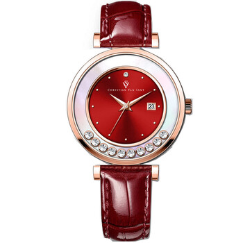 Bria Quartz Red Dial Watch CV3816