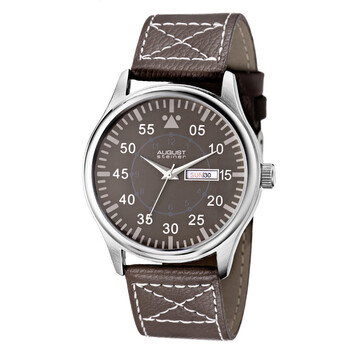Brown Dial Brown Leather Watch AS8074BK