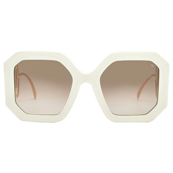 Brown Gradient Geometric Sunglasses SPP067 09ZQ