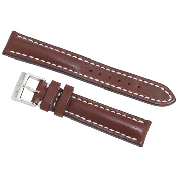 Brown Leather Strap Stainless Steel Tang Buckle 1816mm