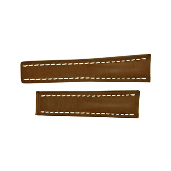 Brown Leather Strap with White Contrast Stitching 2420mm
