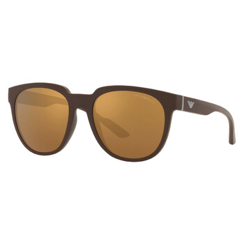Brown Mirror Gold Oval Sunglasses EA4205F 52606H