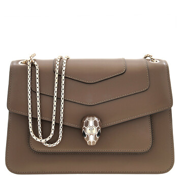 Brown Serpenti Forever Leather Shoulder Bag