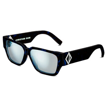 CD DIAMOND S5F Blue Mirror Square Sunglasses DM40109F 55X