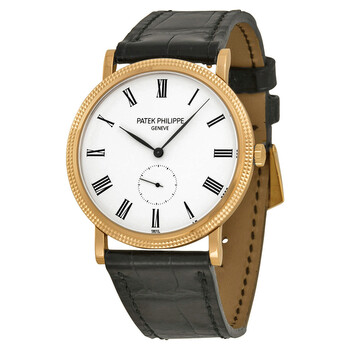 Calatrava White Dial 18kt Rose Gold Watch 5119R