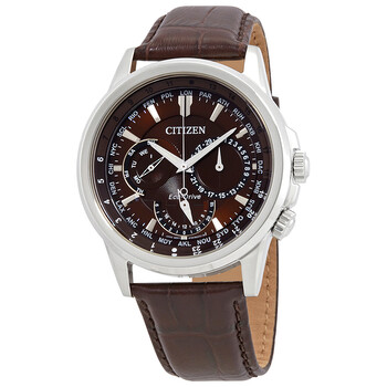 Calendrier World Time EcoDrive Brown Dial Watch BU202029X
