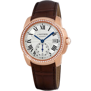 Caliber Silver Dial 18k Rose Gold Watch WF100013