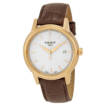 Carson White Dial Brown Leather Watch T0854103601100