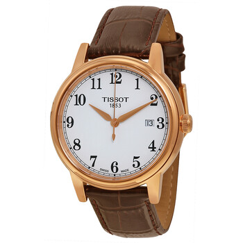 Carson White Dial Brown Leather Watch T0854103601200
