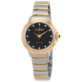 Ceci Diamond Black Dial TwoTone Watch EM095450E