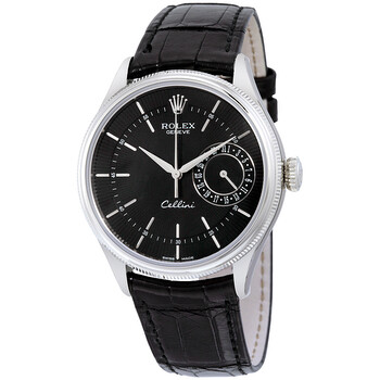 Cellini Date Black Dial 18kt White Gold Watch 50519BKSBKL